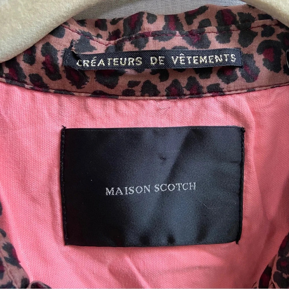 Maison Scotch Createurs de Vetements Animal Print Button Front Shirt Sz S Petite - Picture 4 of 7